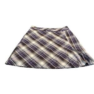 Lerros Purple Plaid A-Line Skirt Size 46/14